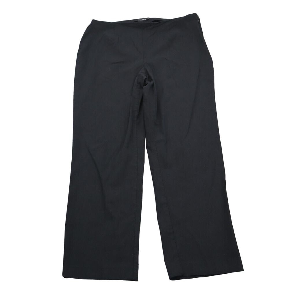 Style Co Pants Womens 12S Black Flat Front Mid Rise Zip Stretch Dress Pants